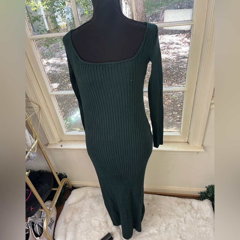 Zara Dark Green Long Sleeve Dress